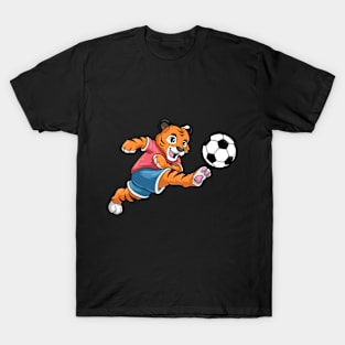 Tiger as soccer player with soccer ball T-Shirt